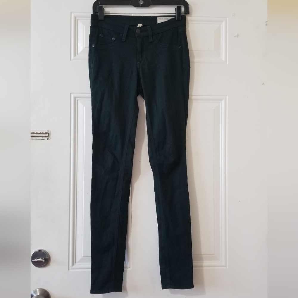 Rag & Bone Women’s Skinny Leggings Dark Green Jeans
